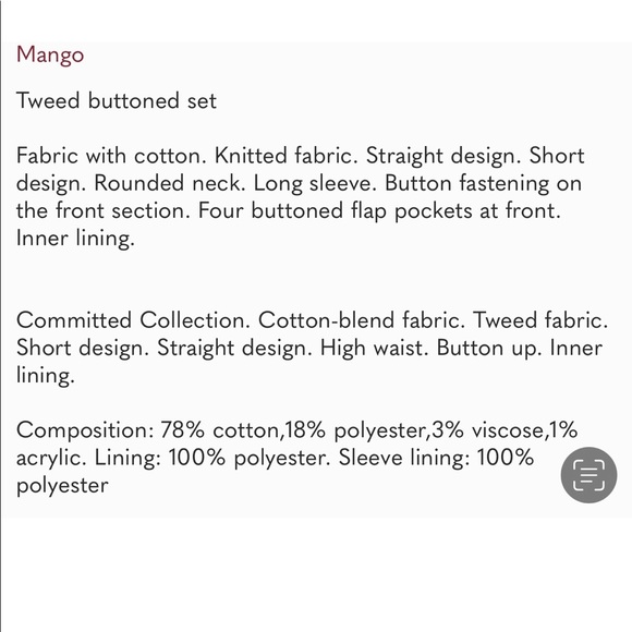 NWT Mango Tweed Blazer and Skirt Set - Picture 8 of 12